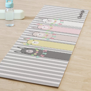 Personalized Cute Retro Colourful Llamas Girl Yoga Mat