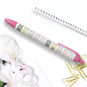 Personalized Cute Retro Colourful Llamas Girls Black Ink Pen