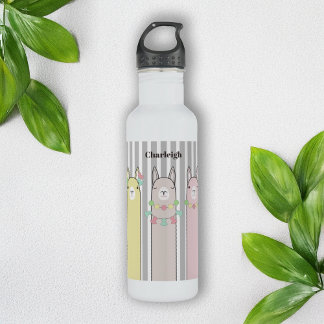 Personalized Cute Retro Colourful Llamas Kids 710 Ml Water Bottle