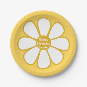 Personalized Cute Retro Daisy Flower Paper Plate