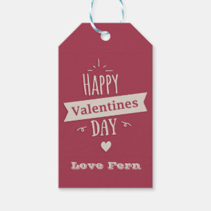 Personalized Cute Retro Happy Valentine's Day  Gift Tags