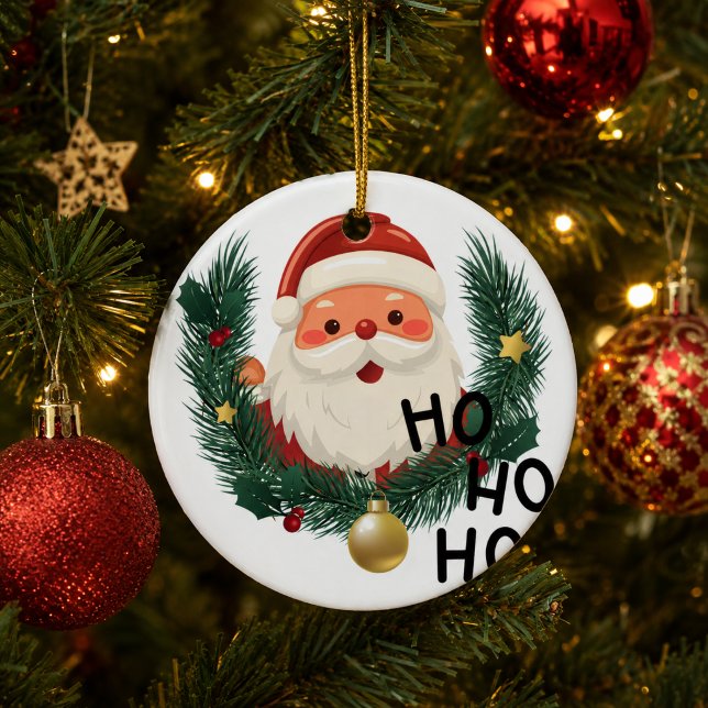 Personalized Cute Santa Christmas Ornament (Creator Uploaded)