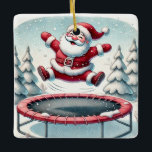 Personalized Cute Santa Jumping on Trampoline Ceramic Ornament<br><div class="desc">This ornament makes a great gift for anyone who loves jumping on trampolines!</div>