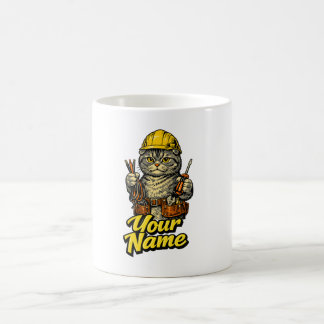 Personalized Cute Scottish Fold Cat Electrician Coffee Mug