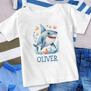 Personalized Cute Shark Baby T-Shirt