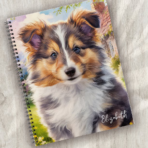 Personalized Cute Sheltie Puppy Dog Notebook