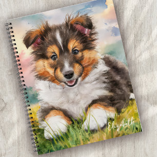 Personalized Cute Sheltie Puppy Dog Notebook
