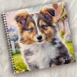 Personalized Cute Sheltie Puppy Dog Notebook