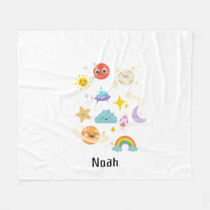 Personalized Cute Sky Solar Fleece Blanket