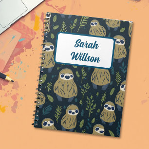 Personalized Cute Sloth Animal Name Notebook