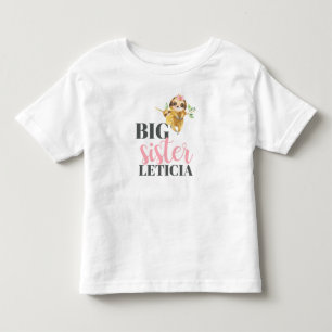 Personalized Cute Sloths Big Sister Baby or Toddler T-shirt