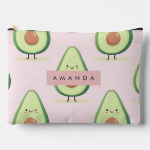 Personalized Cute Smiling Avocado Pattern Accessory Pouch