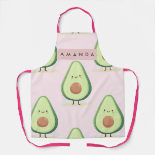 Personalized Cute Smiling Avocado Pattern Apron