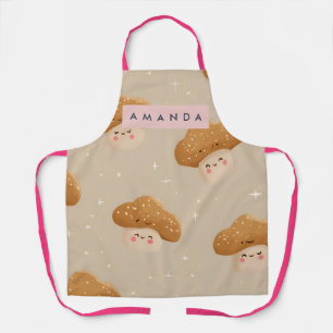 Personalized Cute Smiling Mushroom Pattern Apron