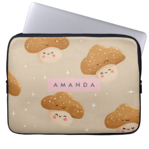 Personalized Cute Smiling Mushroom Pattern Laptop Sleeve