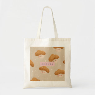Personalized Cute Smiling Mushroom Pattern Tote Bag