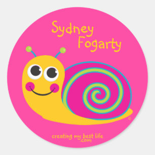 Personalized Cute Snail Sticker for Girls
