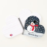 Personalized Cute Snowman Christmas  Notebook<br><div class="desc">This Snowman Christmas snow scene is printed from a collage designed by Helen McCartney Designs.</div>