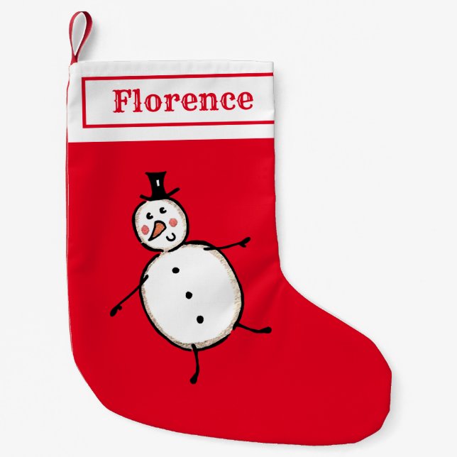 Personalized Cute Snowman Stocking (Front)