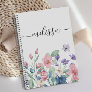 Personalized Cute Soft Pink Floral Journal 