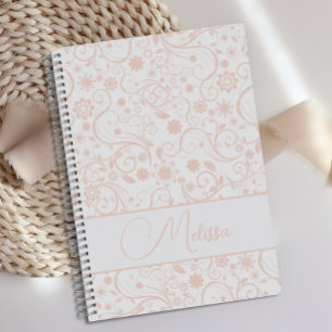Personalized Cute Soft Pink Floral Journal 