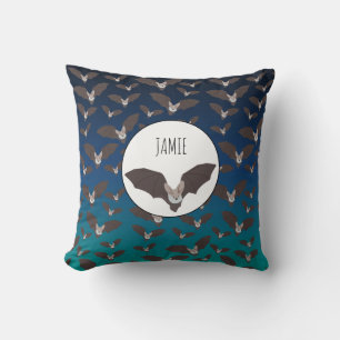 Personalized Cute Spooky Bat Pattern  Throw Pillow