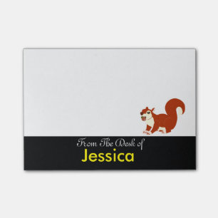 Personalized Cute Square with Acorn Post-it Notes