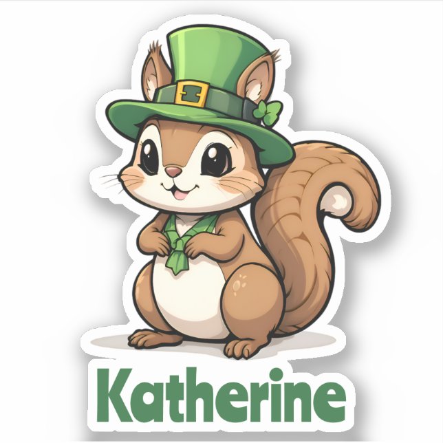 Personalized Cute St. Patrick's Day Squirrel (Front)