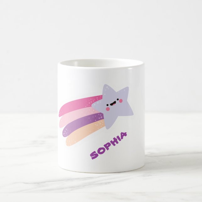 personalized cute star rainbow name kids mug (Center)