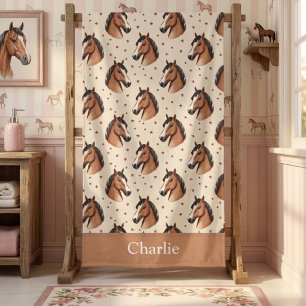 Personalized Cute Stars Horse Bath Towel