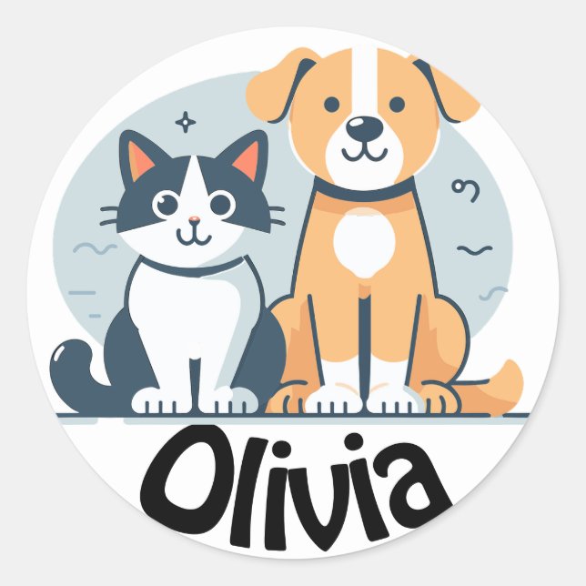 Personalized cute sticker/seal classic round sti sticker (Front)