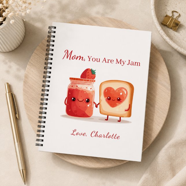 Personalized Cute Strawberry Jam Mothers Day Gift Notebook (Creator Uploaded)