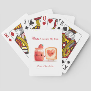 Personalized Cute Strawberry Jam Mothers Day Gift Playing Cards