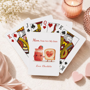 Personalized Cute Strawberry Jam Mothers Day Gift Playing Cards