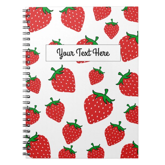 Personalized Cute Strawberry pattern Notebook (Front)