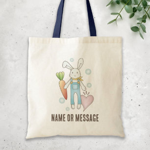 Personalized Cute Stuffed Animal Bunny Tote Bag