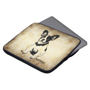 Personalized Cute Sweet French Bulldog Puppy Laptop Sleeve