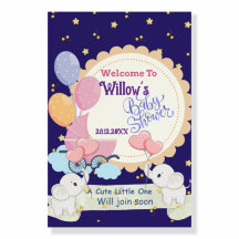 Personalized Cute Theme Baby Shower Welcome Sign
