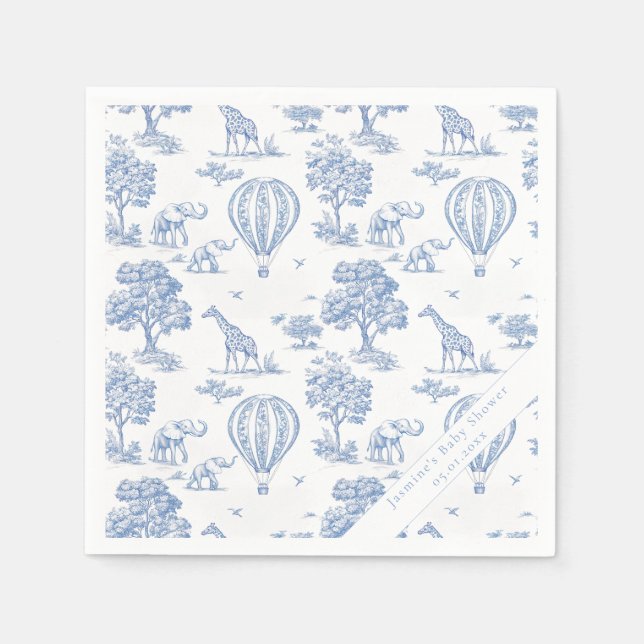 personalized cute toile baby shower  napkin (Front)