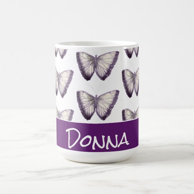 Personalized Cute Trendy Beautiful Butterfly Coffee Mug (Center)