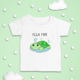 Personalized Cute Turtle Cartoon Name Toddler T-shirt