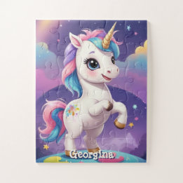 Personalized Cute Unicorn with Name Jigsaw Puzzle