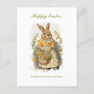 Personalized Cute Vintage Bunny Easter Holiday Postcard