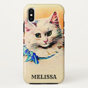 Personalized Cute Vintage Cat iPhone XS Case
