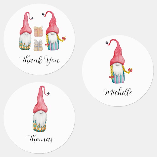 Personalized Cute Vintage Christmas Gift Gnome (Group)