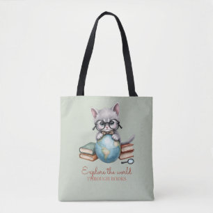 Personalized Cute "Wander Cat"  Tote Bag