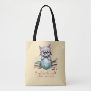 Personalized Cute "Wander Cat" Tote Bag