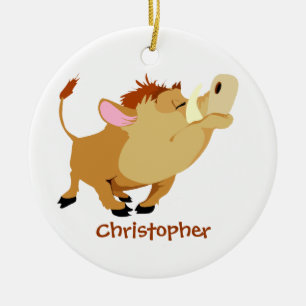 Personalized cute warthog ornament