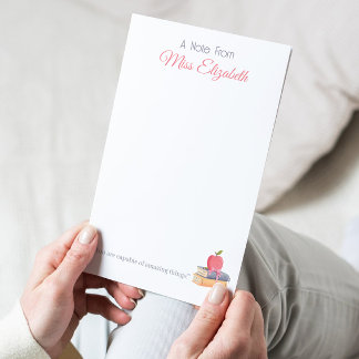 Personalized Cute Watercolor A Note From Teacher