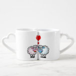 personalized cute wedding sheep couple coffee mug set<br><div class="desc">unique and romantic gift for a lovely couple,  you can personalize/customize it.</div>